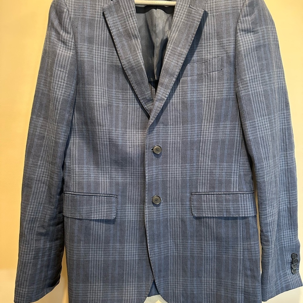 Men's Le Chateau Blue Plaid Blazer